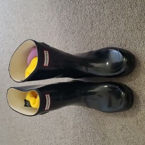 Hunter Gloss Black Original Short Rain Boots Wellie Women’s 9